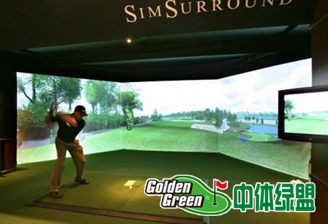美国VISUALSWING室内数字高尔夫，沉浸式环绕多屏幕高尔夫系统